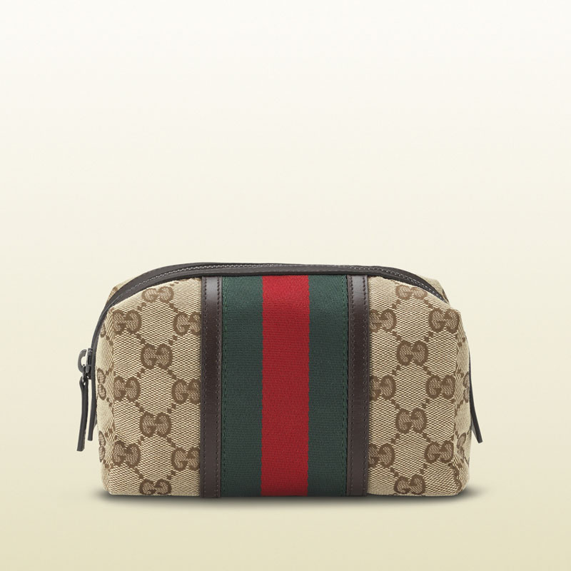 Gucci original GG canvas web cosmetic case 256636 F4CRR 9791