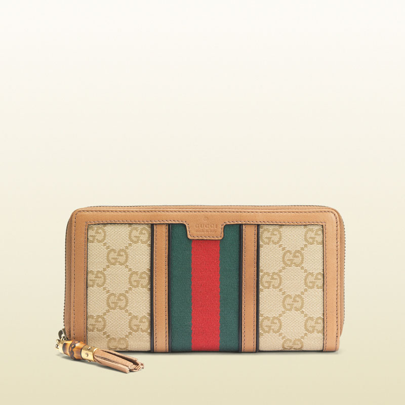 Gucci rania original GG canvas zip around wallet