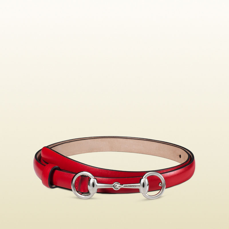 Gucci red leather belt with horsebit buckle 282349 AIY0N 6523