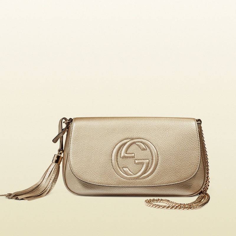 Gucci soho metallic leather shoulder bag