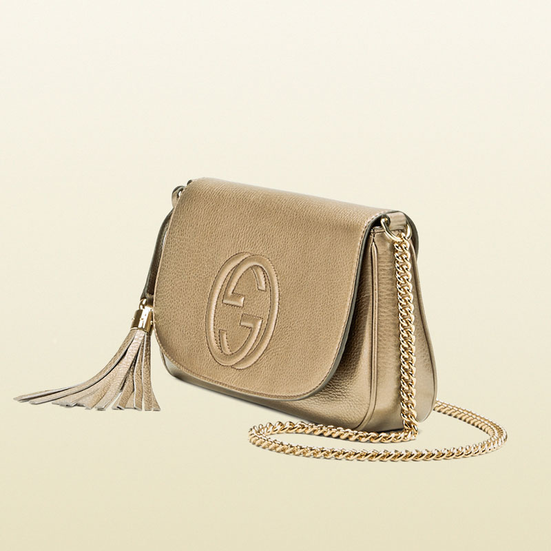 Gucci soho metallic leather shoulder bag