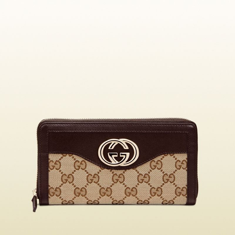 Gucci sukey original GG canvas zip around wallet