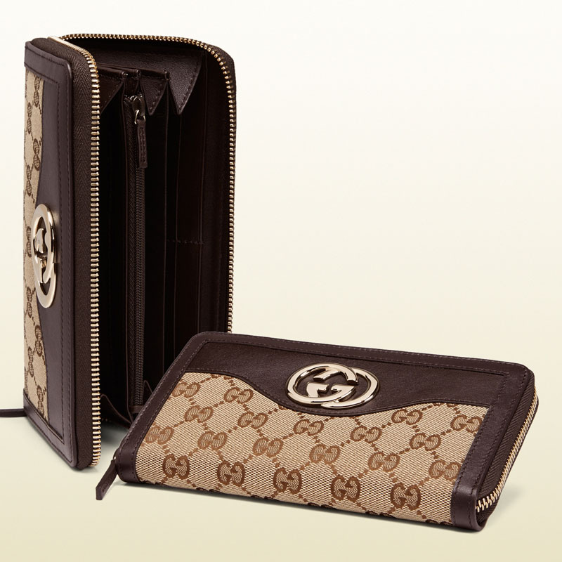 Gucci sukey original GG canvas zip around wallet