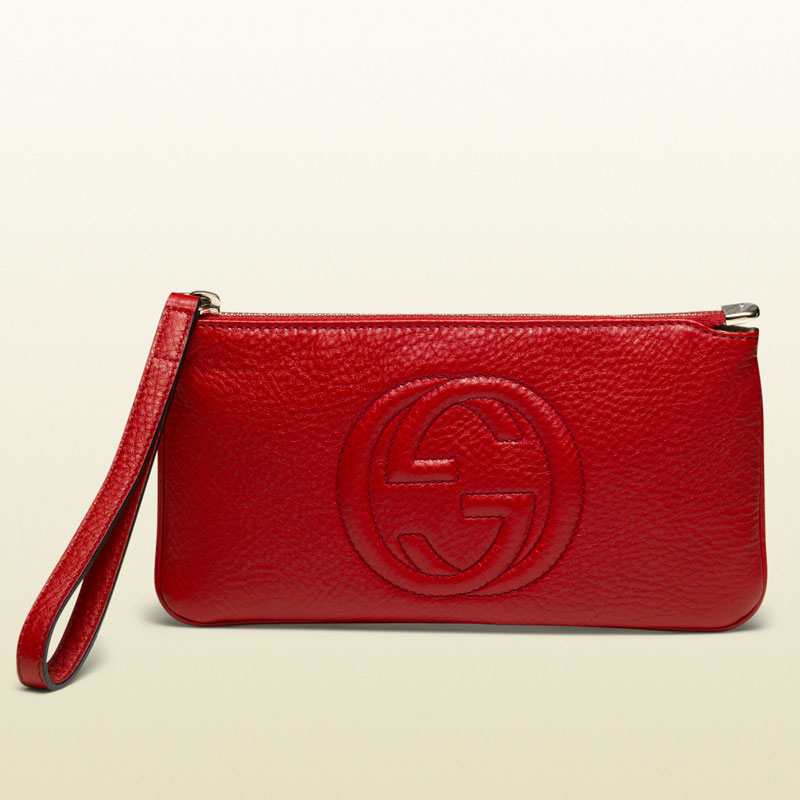 Gucci swing leather wristlet