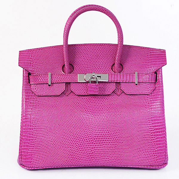 Hermes Birkin 30CM Tote Bags Peach Lizard Leather Silver hardware