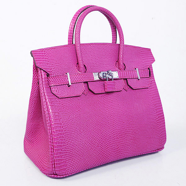 Hermes Birkin 30CM Tote Bags Peach Lizard Leather Silver hardware