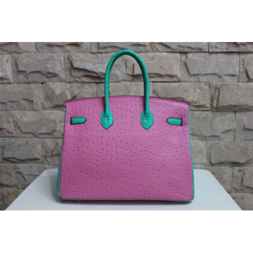 Hermes Birkin 35CM Ostrich leather Gold hardware H35 Pink&Green