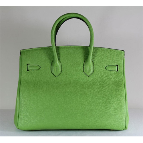 Hermes Birkin 35CM Tote Bag Green Clemence Leather with Gold hardware