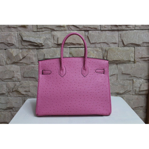 Hermes Birkin 35CM Tote Bag Ostrich Leather Pink with Silver hardware