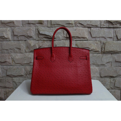 Hermes Birkin 35CM Tote Bag Ostrich Leather Red with Gold hardware