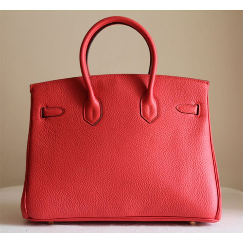 Hermes Birkin 35CM Tote Bag Red Clemence Leather with Gold hardware