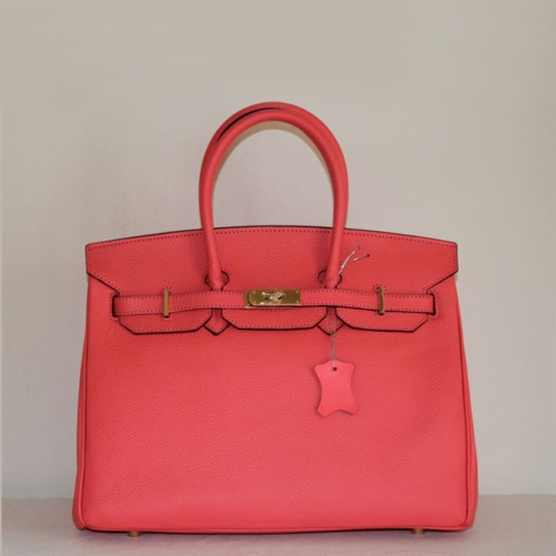 Hermes Birkin 35CM Tote Bag Watermelon Red Clemence Leather with Gold hardware