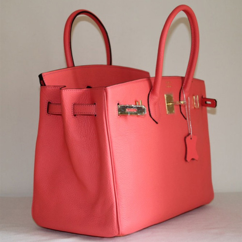 Hermes Birkin 35CM Tote Bag Watermelon Red Clemence Leather with Gold hardware