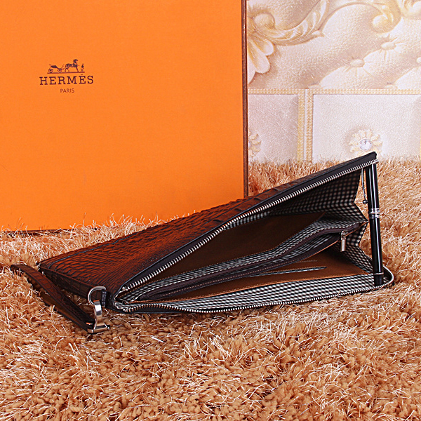 Hermes Clutch Bag Crocodile Leather H2048 Black