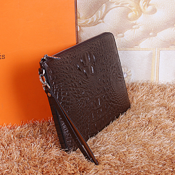 Hermes Clutch Bag Crocodile Leather H2048 Coffee