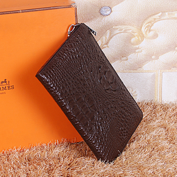 Hermes Clutch Bag Crocodile Leather H2048 Coffee