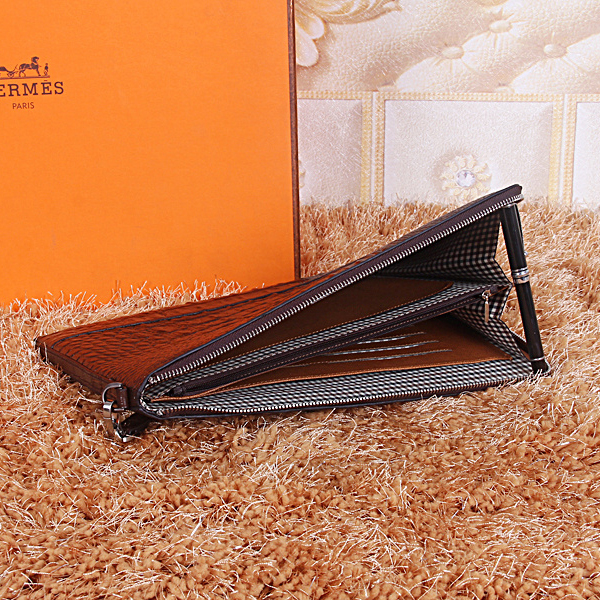 Hermes Clutch Bag Crocodile Leather H2048 Coffee