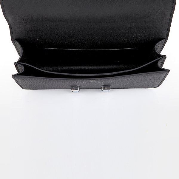 Hermes Constance Bag clemence leather in Black with Silver hardware