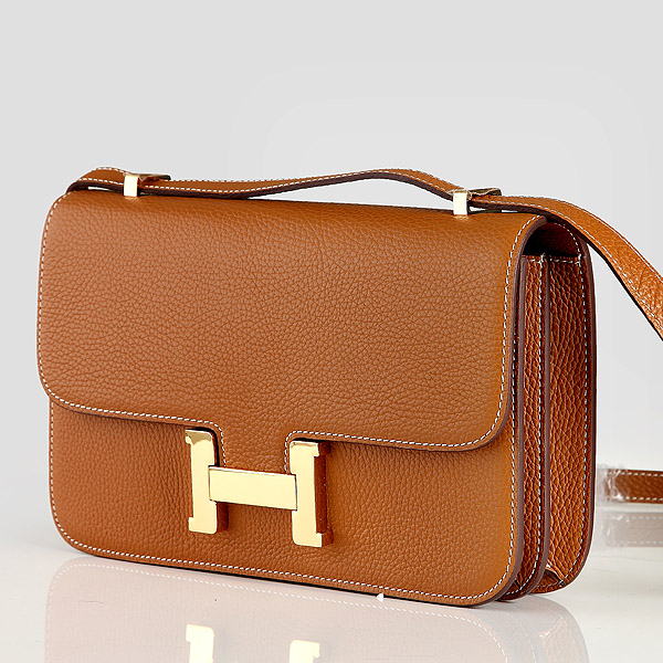 Hermes Constance Bag clemence leather in Camel with Gold hardware