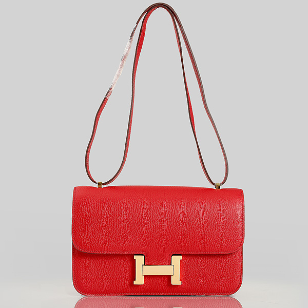 Hermes Constance Bag clemence leather in Flame with Gold hardware