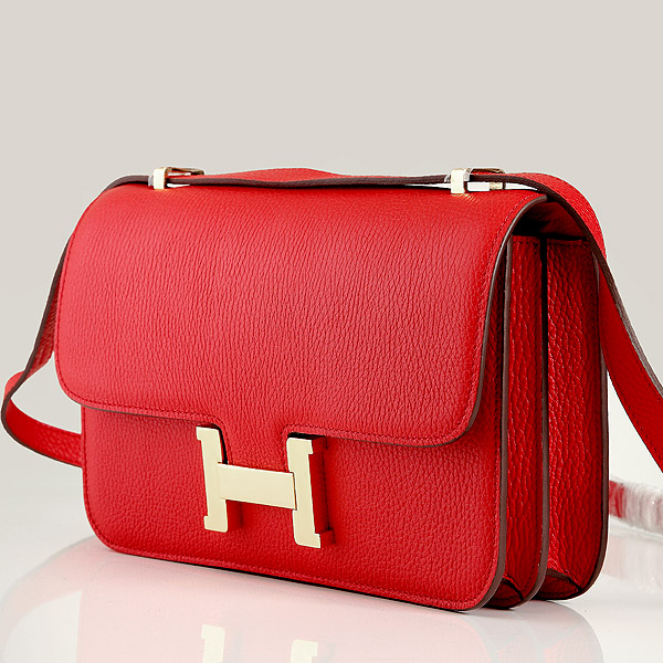 Hermes Constance Bag clemence leather in Flame with Gold hardware