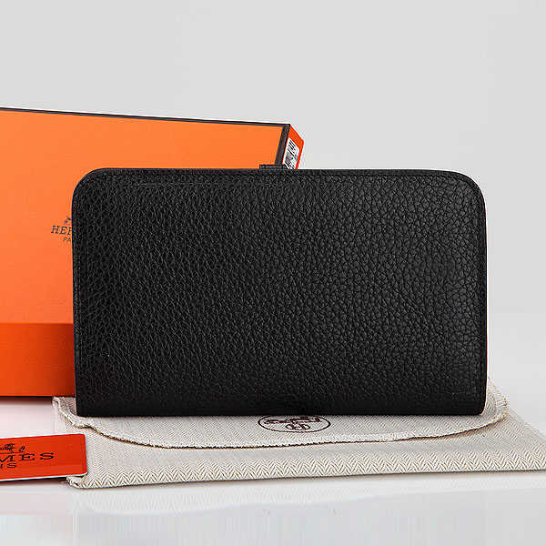 Hermes Dogon Combined Wallet Original Clemence leather A508 Black