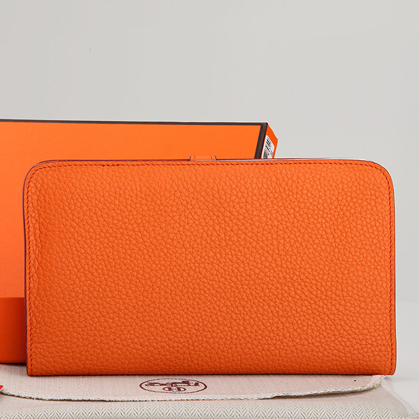 Hermes Dogon Combined Wallet Original Clemence leather A508 Orange