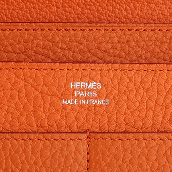 Hermes Dogon Combined Wallet Original Clemence leather A508 Orange