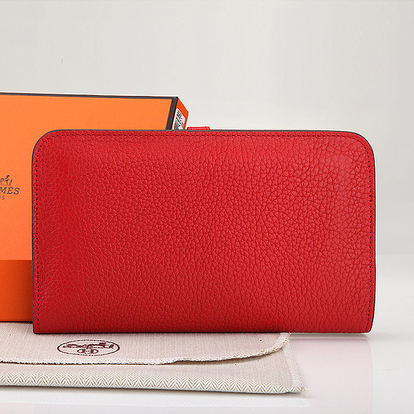 Hermes Dogon Combined Wallet Original Clemence leather A508 Red