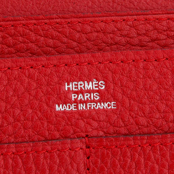 Hermes Dogon Combined Wallet Original Clemence leather A508 Red