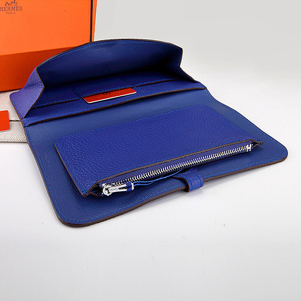 Hermes Dogon Combined Wallet Original Clemence leather A508 RoyalBlue