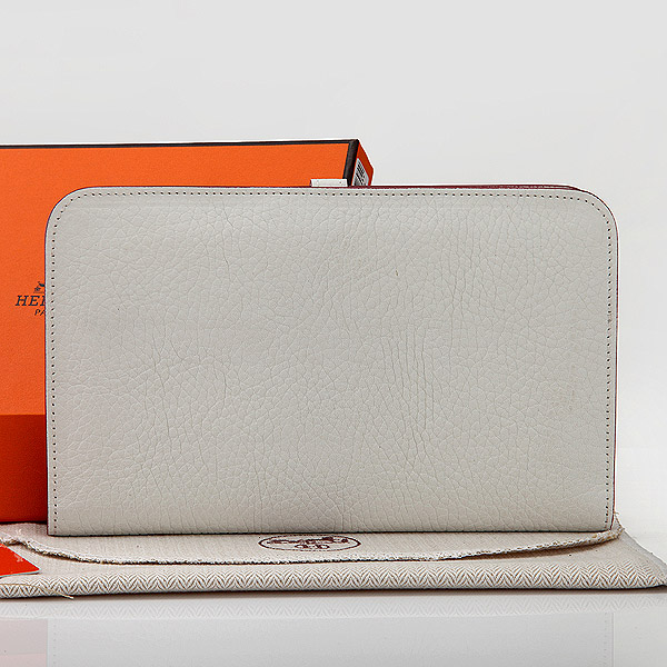 Hermes Dogon Combined Wallet Original Clemence leather A508 White