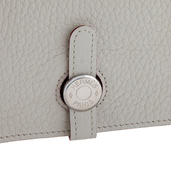 Hermes Dogon Combined Wallet Original Clemence leather A508 White