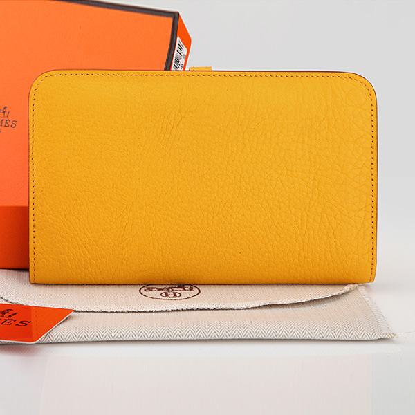 Hermes Dogon Combined Wallet Original Clemence leather A508 Yellow