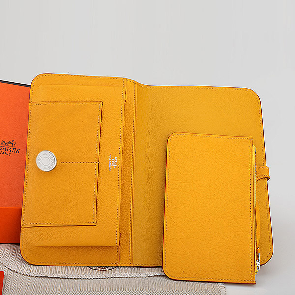 Hermes Dogon Combined Wallet Original Clemence leather A508 Yellow