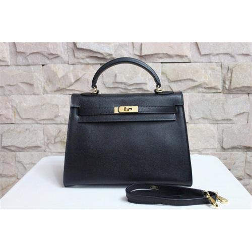 Hermes Kelly 32cm Togo Leather Bag Black with Gold hardware