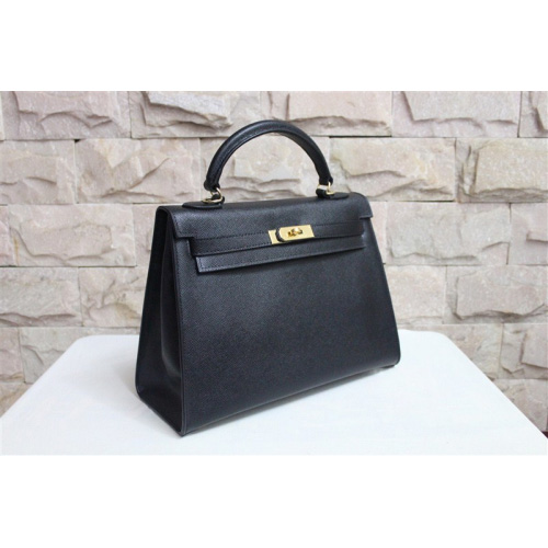 Hermes Kelly 32cm Togo Leather Bag Black with Gold hardware