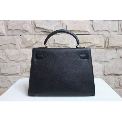 Hermes Kelly 32cm Togo Leather Bag Black with Gold hardware