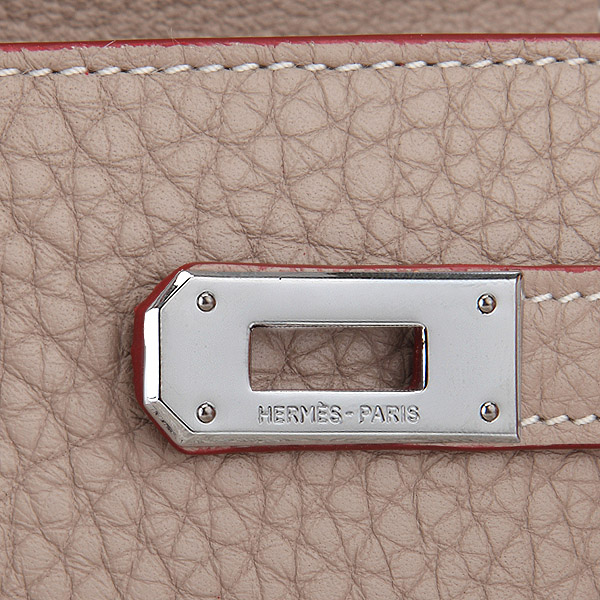 Hermes Kelly Original Clemence Leather Bi-Fold Wallet A708 Light Gray