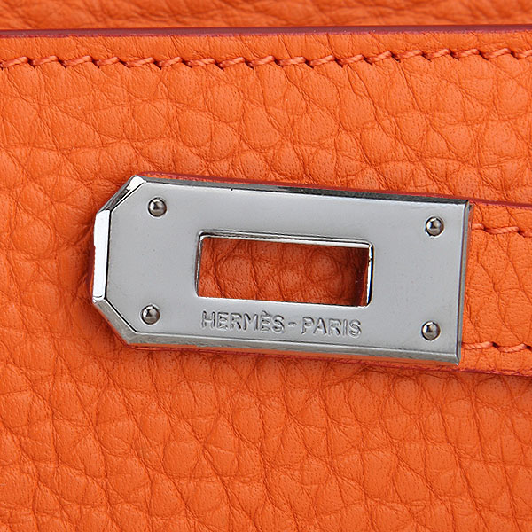 Hermes Kelly Original Clemence Leather Bi-Fold Wallet A708 Orange