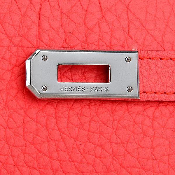 Hermes Kelly Original Clemence Leather Bi-Fold Wallet A708 Watermelon Red