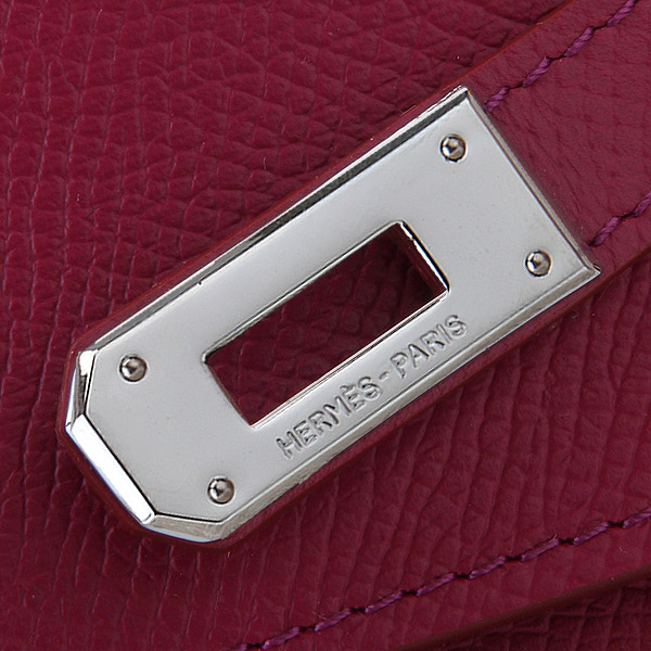 Hermes Kelly Original Saffiano Leather Bi-Fold Wallet A708 Claret