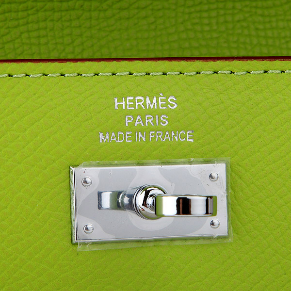 Hermes Kelly Original Saffiano Leather Bi-Fold Wallet A708 Grass Green