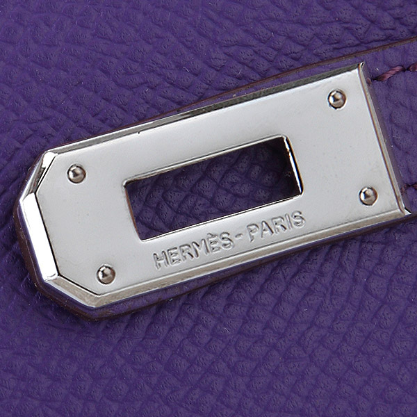 Hermes Kelly Original Saffiano Leather Bi-Fold Wallet A708 Purple