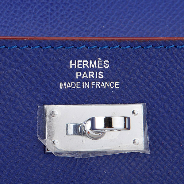 Hermes Kelly Original Saffiano Leather Bi-Fold Wallet A708 RoyalBlue