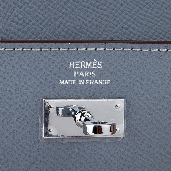 Hermes Kelly Original Saffiano Leather Bi-Fold Wallet A708 Sky Blue