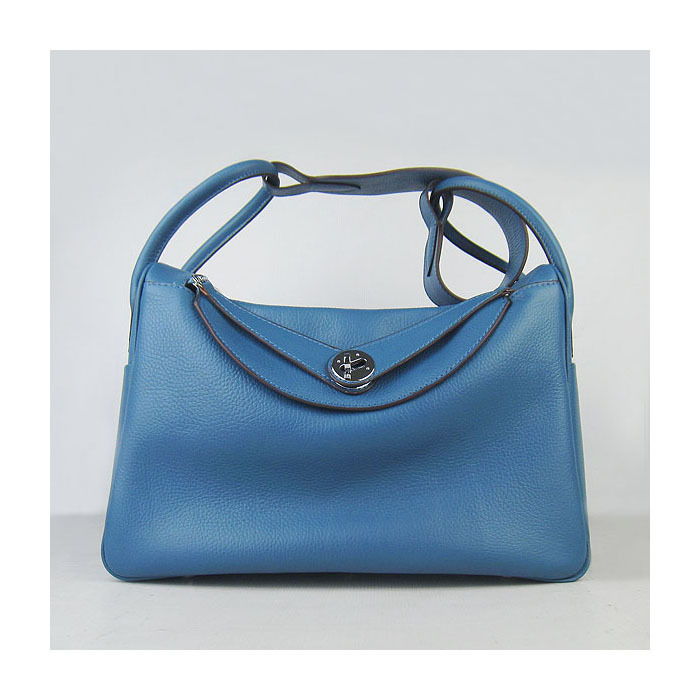 Hermes Lindy 30CM Havanne Shoulder Bag Blue