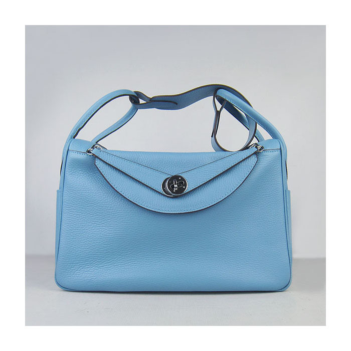 Hermes Lindy 30CM Havanne Shoulder Bag Light Blue