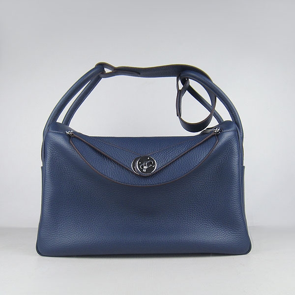 Hermes Lindy 34CM Shoulder Bag Dark Blue H1056