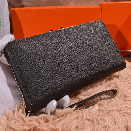 Hermes Long Zip Wallet A1188 Black